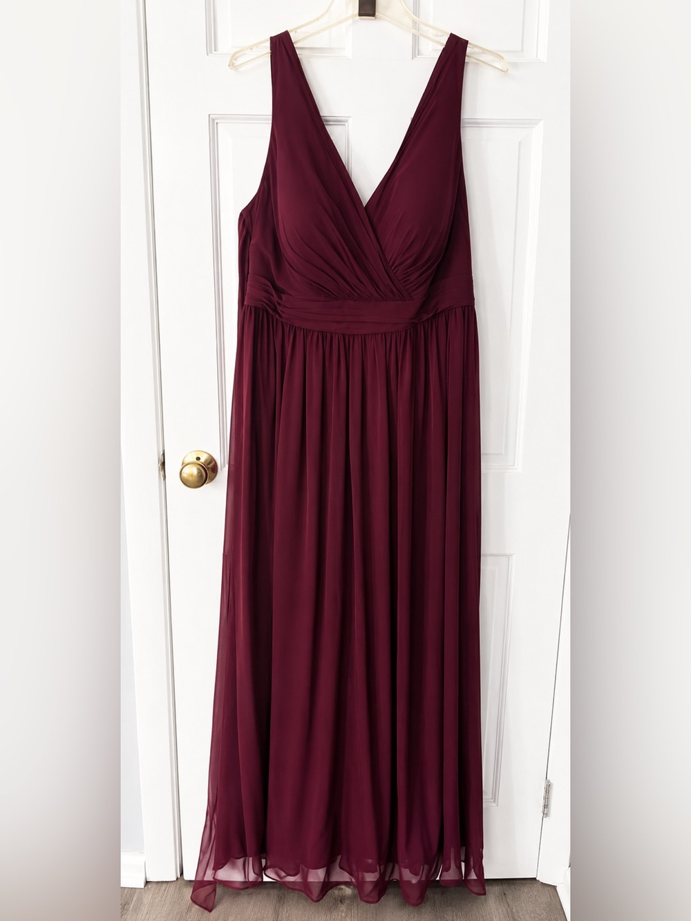 Azazie Kora Cabernet V-Neck Bridesmaid Dress ALTERED - Picture 3 of 7
